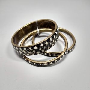 Enamel and gold plated bangle bracelets.